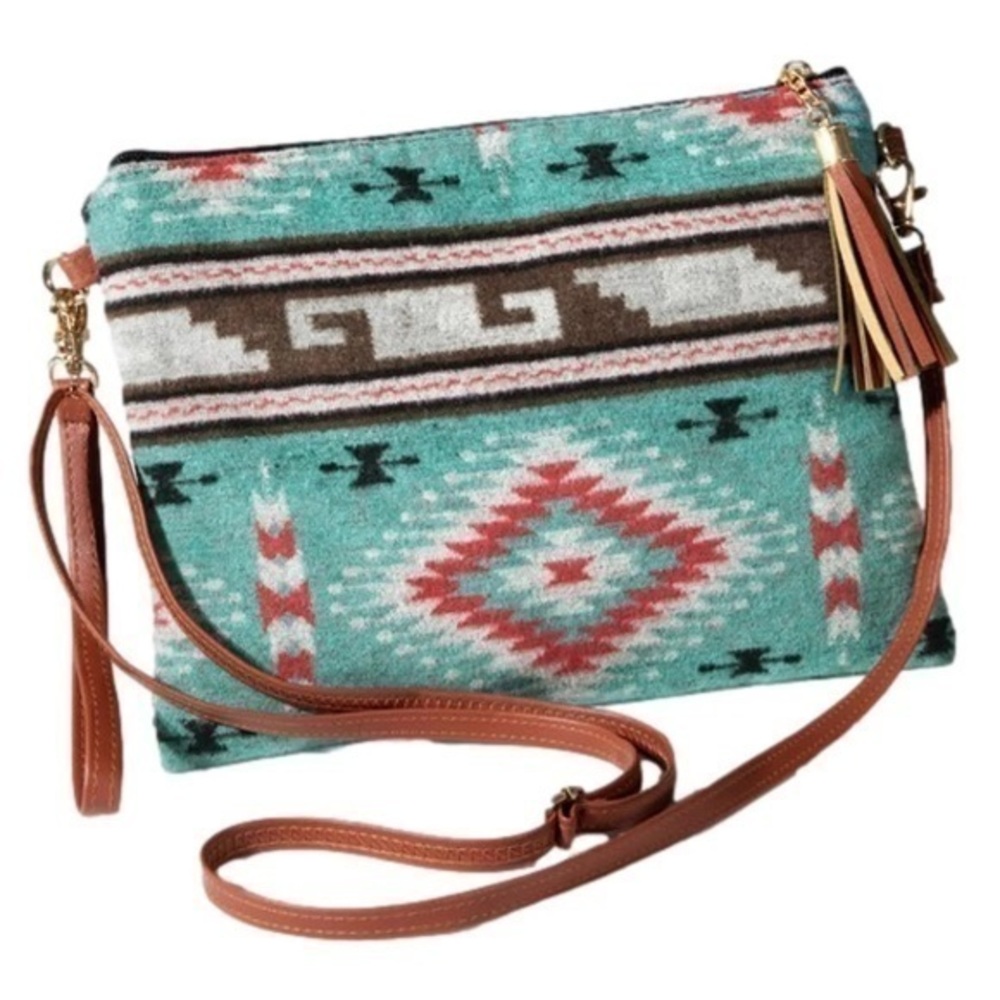 Pacificplex Womens Western Native American Saddle Blanket Crossbody Clutch Purse